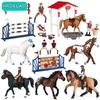 Farm Animals Horse Model Action Appaloosa Harvard Hannover Clydesdale Quarter Arabian Horse Figures Equestrian Toys for Children