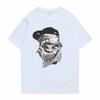 Men's Summer Facial Print Hip-hop Casual Plus Size Round Neck T-shirt Street Wear Outdoor Pure Cotton Short Sleeved Shirt