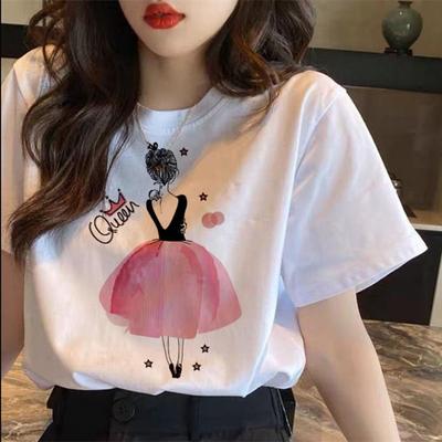 Летняя одежда, футболка с коротким рукавом, модные топы больших размеров, студенческая одежда, нижняя рубашка, свободная женская рубашка с рукавами