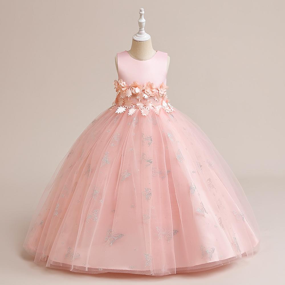 Summer Girls Dresses For Children Tulle Bridesmaid Wedding Kids Party Dress for Girl Costume Birthday Princess Ball Gown