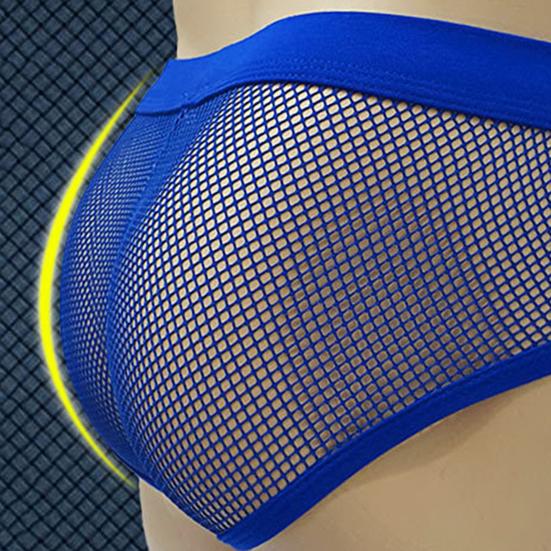 Soutong Mesh Мужские трусы Сексуальные трусы-боксеры из полиэстера с эластичным поясом для дома
