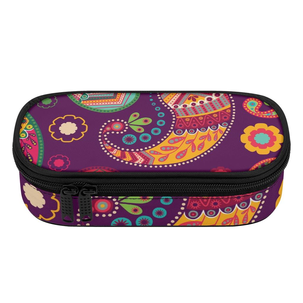 Pen Case Multi Compartment 300D Polyester Easy Open Zipper with Main Compartment Mesh Pocket and Pen Slots for School and Study