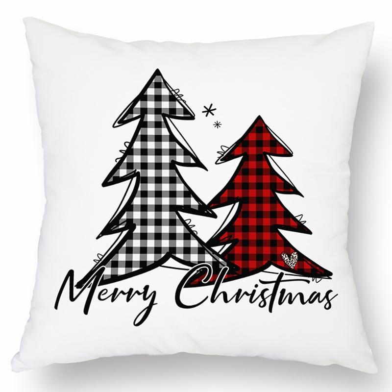 Новая Рождественская Льняная Наволочка с Принтом Домашний Диван Гостиная Праздничная Грязеотталкивающая Подушка