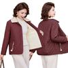Winter Cotton-padded Clothes New Lapel Fashion Versatile and Light Middle-aged and Elderly Women's Velvet Padded Jacket