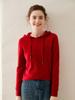 Women's Cashmere Hoodie: Solid Color Loose Slimming Pullover Knit Sweater for Autumn/Winter Outerwear