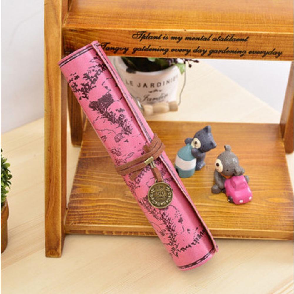 Креативная карта сокровищ винтажная холщовая кожаная сумка для карандашей большой емкости в рулоне