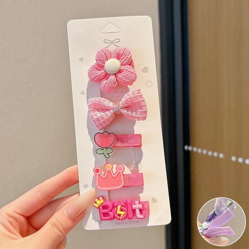 Retro Cute Baby Hair Clips – Gentle Fabric Flower Headwear for Girls