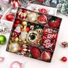 60pcs Christmas Ornament Set With Donut-shaped Hanging Decorations Cartoon Style Plastic Baubles Tree Home Decoration