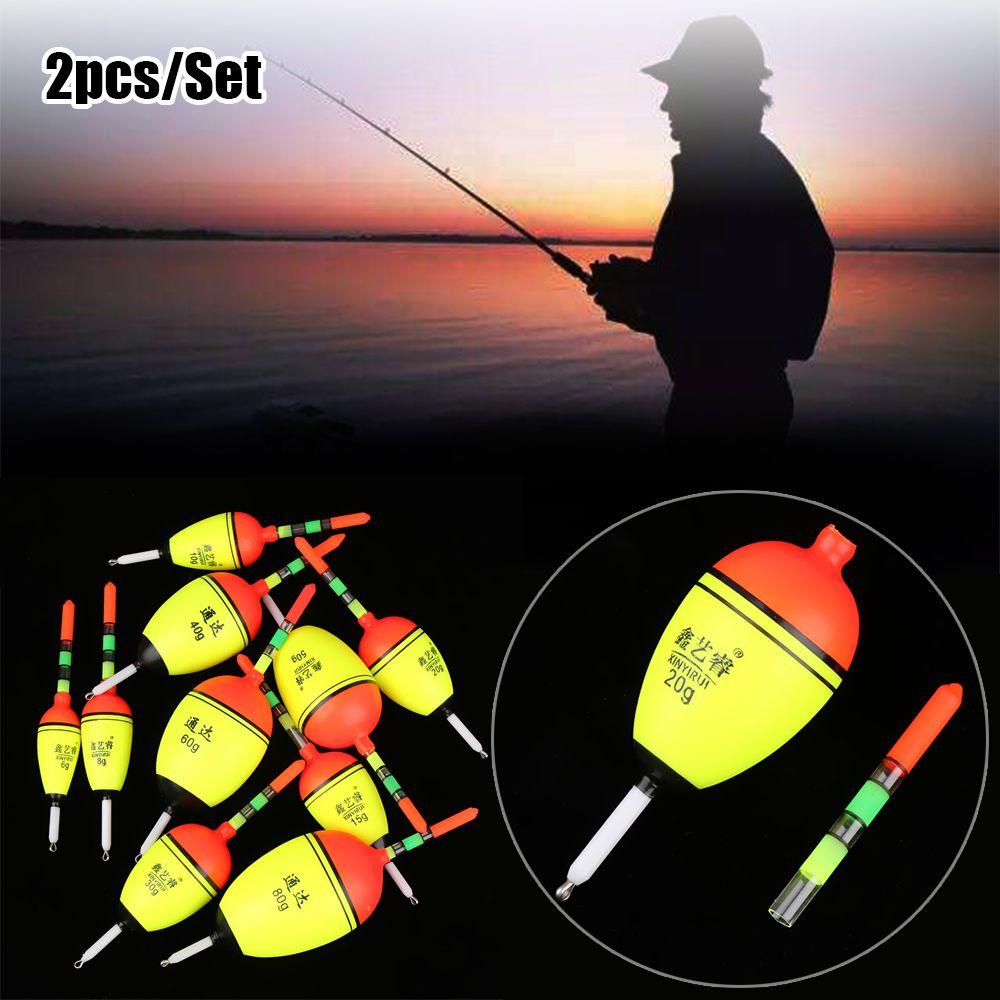 2pcs New Plastic Bobber Ball Boia Light Stick Fishing Night Float Eva Foam