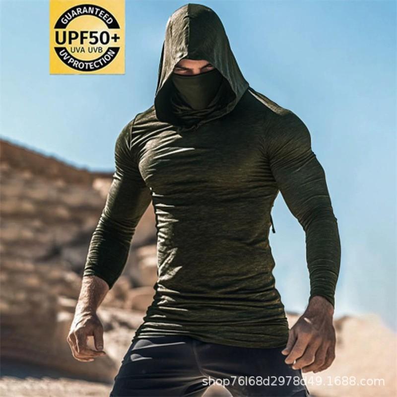 Mens Quick-Dry Breathable Ice Silk Fishing Shirt With Face Cover Surfcasting Sea Boat Spinning