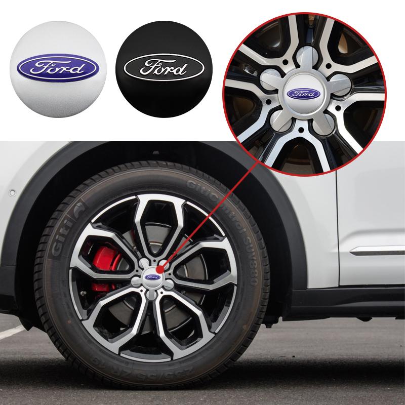 56mm 4Pcs Wheel Center Hubcap For Ford Focus Mondeo Edge Ecosport Ranger Fiesta Fusion Kuga Car Styling Logo Exterior Accessorie CVY1