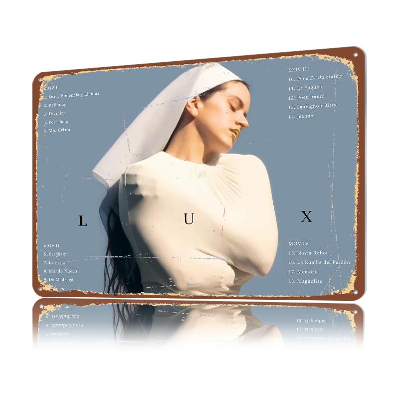 Rosala LUX Album D Texture Printed Poster Custom Vintage Metal Tin Plate Sign for Wall Art House Gaming Room Decoration Man