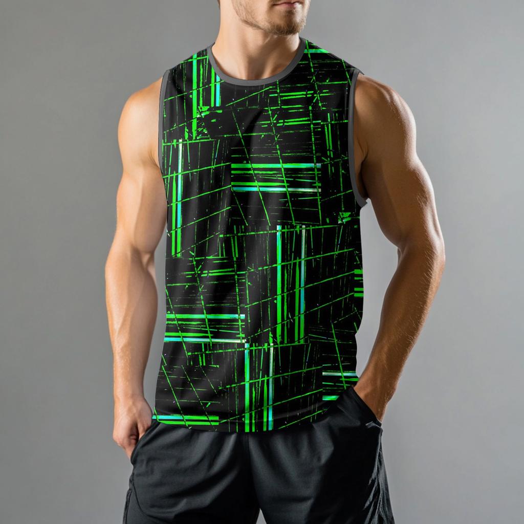 Мужская мода принтованный спортивный повседневный жилет без рукавов