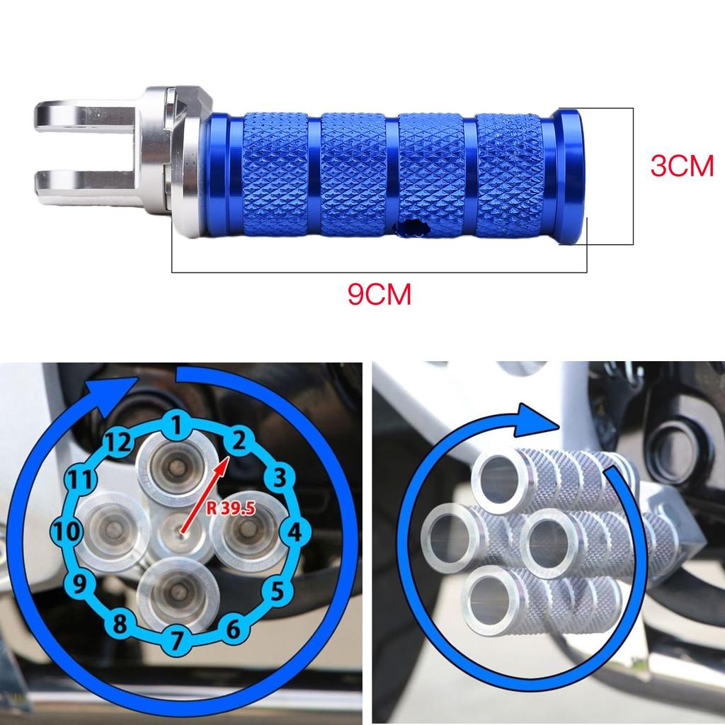 Регулируемый комплект подножек для Triumph Daytona 660, Trident 660, Tiger Sport 660, Street Triple 765/R/S/RS/1200, Speed Twin 900 (титан)