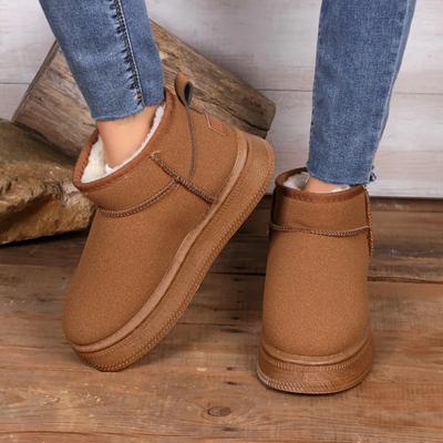 Модный бренд Женская обувь Ботинки Зимняя обувь Круглый носок Плоский каблук Ботинки Женская мода Снег Низкие 2024 Женские до щиколотки Хлопок