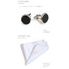 Tuxedo Suit Formal 6-Piece Set for Men: Wing Collar Shirt, Single Cufflinks, Groom Accessories
