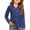 Girls' Button-Down Shirt - Long Sleeve Dress Blouse