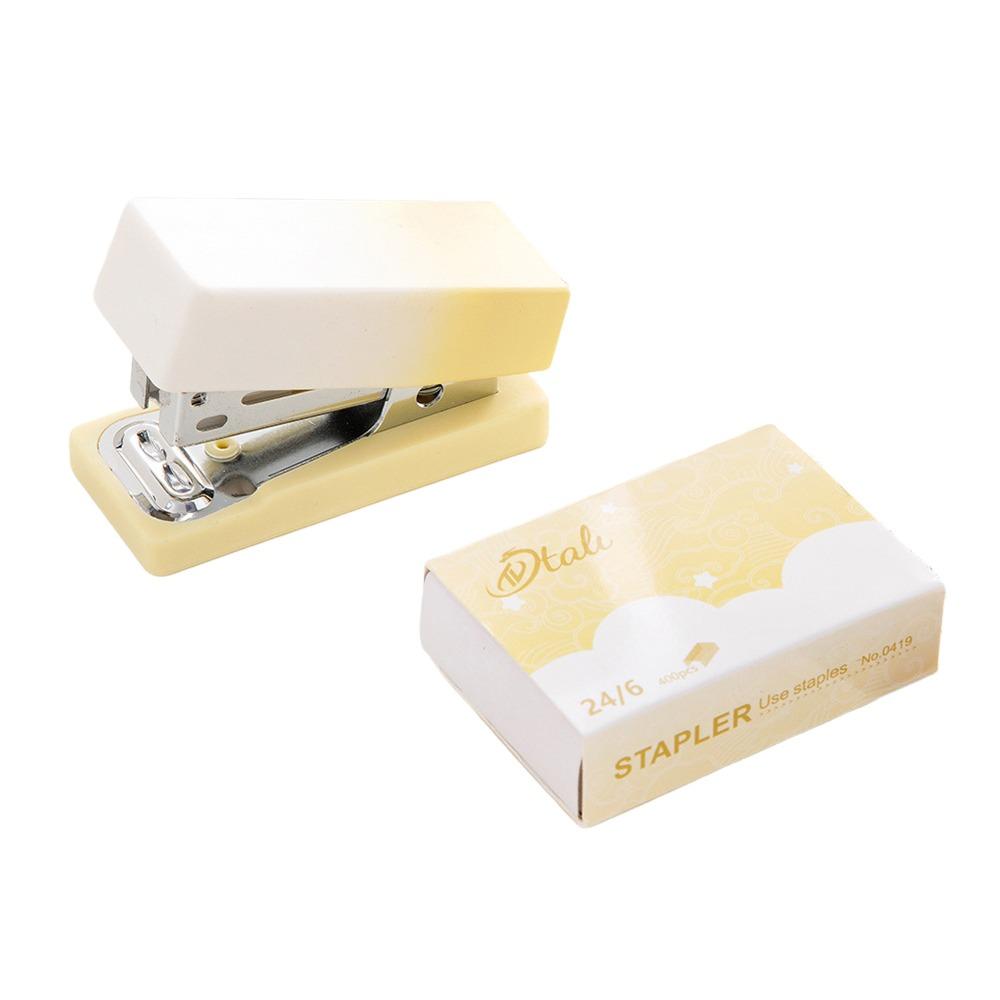 Cute Gradient Cat Claw Mini Stapler with Staples Multifunctional Paper Binder Binding Machine Office School