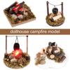 House Doll Accessories Miniatures Campfire Fairy Garden Decor Dollhouse Bonfire Villa Scene Model