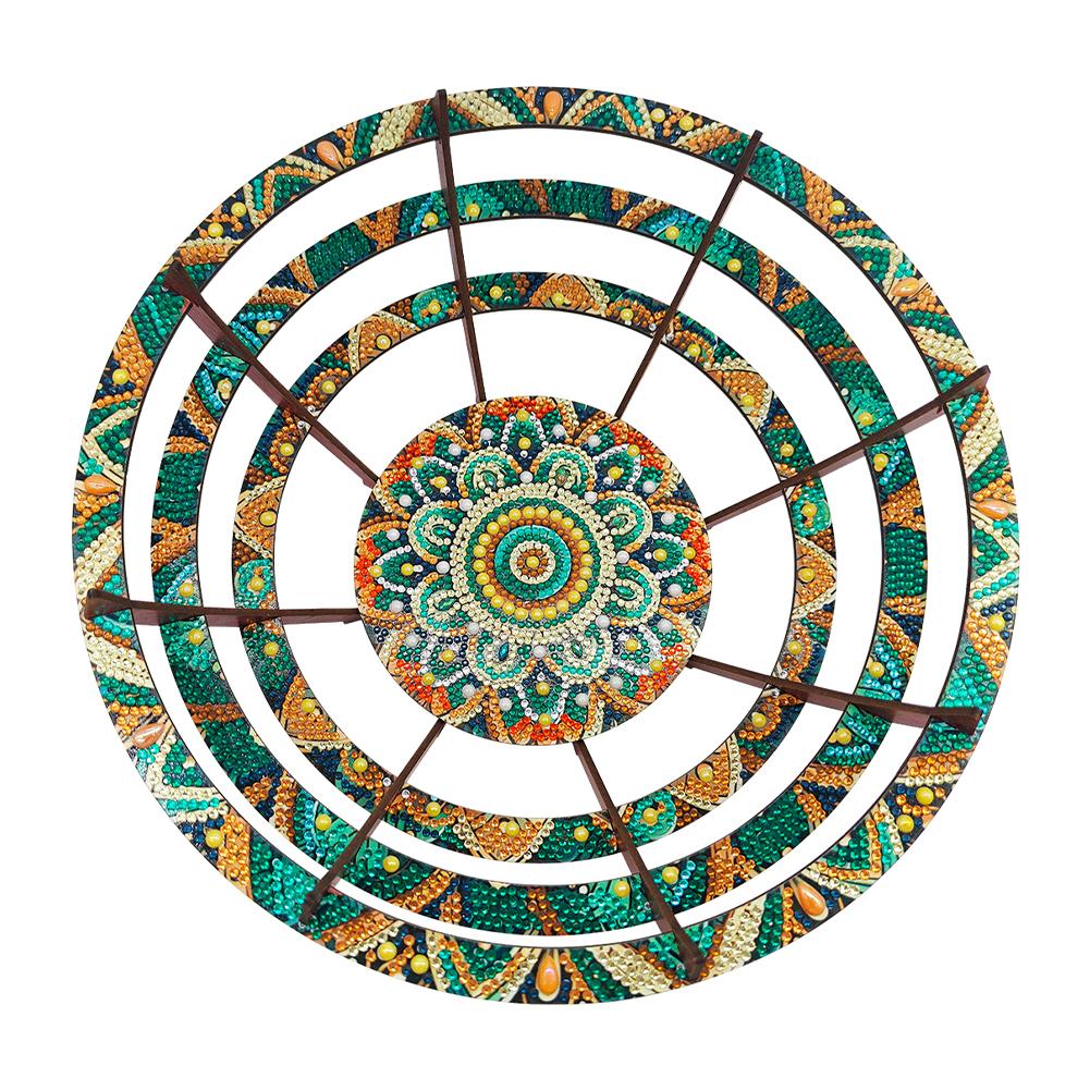 Flower Diamond Painting Wooden Serving Tray Decorative Diamond Painting Dinner Plate Tray Good for Parties Or Bed Food Tray