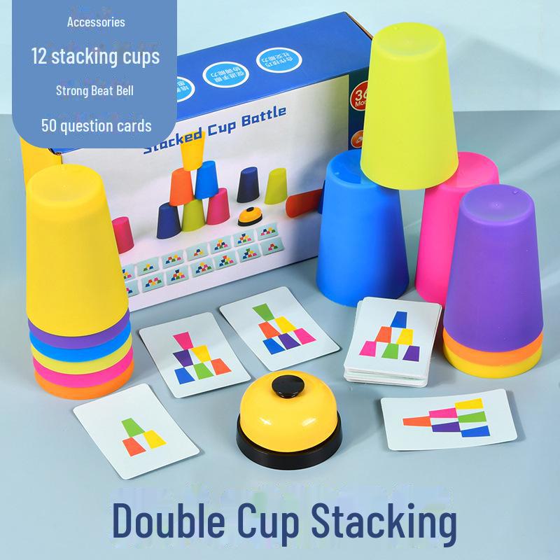 Colorful Children's Cup Stacking Game with Music - Concentration Training Toy and Night Market Favorite