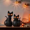 Фигурка черного кота Хэллоуин настольное украшение смола статуэтка кота со зловещими глазами для вечеринки дома декор каминной полки подарок для любителя кошек