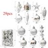 29/40pcs Silver Red Special-shaped Christmas Ball Ornaments Christmas Tree Party Decoration Christmas Spheres Pendant New 2026