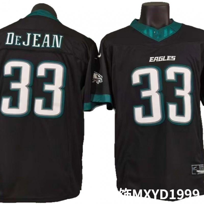 3rd Gen Football Jersey - Eagles Team Black Green 1 26 33 American Sportswear