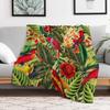 Vintage Tropical Bird Jungle Garden Throw Blanket Breathable Lightweight Blanket for Adults Kids