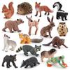 Simulation 16Pcs Forest Animal Model Squirrel Chipmunk Hedgehog White-Tailed Deer Cake Decoration Static Ornament