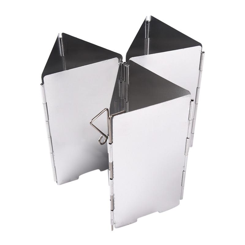 8-пластинчатая уличная газовая плита с ветрозащитным экраном, складная кемпинговая горелка для приготовления пищи, ветрозащитный экран из алюминиевого сплава для пикника