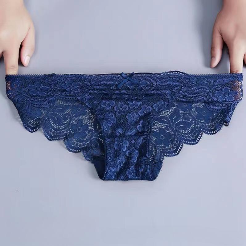 Underwear Women's Low Waist Knickers Sexy Hollow Lace Briefs Comfortable Breathable Lingerie Cotton Crotch Panties