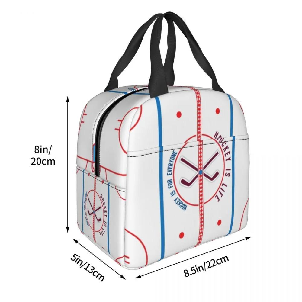 Hockey Is Life Rink Insulated Lunch Bag for Kids School Cooler Thermal Food Box Tote Portable Lunch Boxes Container
