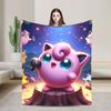 Плюшевое одеяло Jigglypuff, теплое и мягкое, детское, эстетичное, для дивана, кровати, фланелевое покрывало, чехол для дивана-кровати