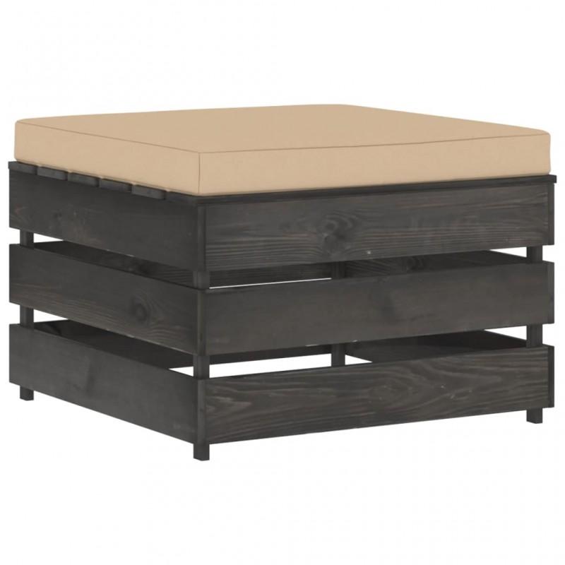 Day and Night - Day and Night Sectional Ottoman with Gray Impregnated Wood Cushion