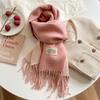 Tassel Cashmere Shawl Two-sided Winter Long Shawl Classic Imitation Wool Scarf  Women/Men