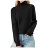 Women's Pullover Long Sleeve Knitted Casual Loose Plain Tops Stand-Up Collar Long Sleeve Winter Casual Sweatshirt Casual Turtleneck Sweater