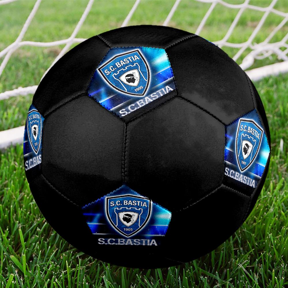 Футбольный мяч SC Bastia, разноцветный, подходит для всех возрастов, сшит на машине, материал ПВХ, соревновательного класса, прочный и с высоким отскоком