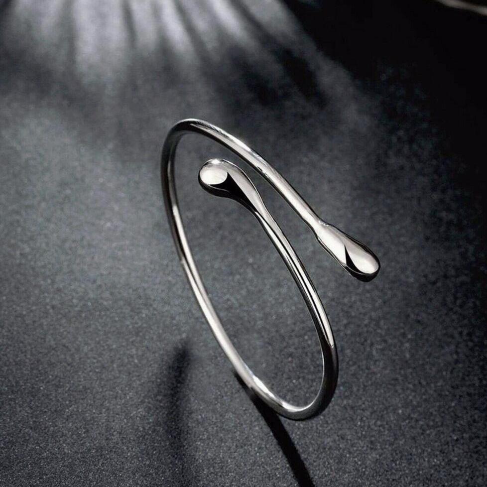 Серебряный цвет, гладкие рваные манжеты, открытый регулируемый браслет для женщин