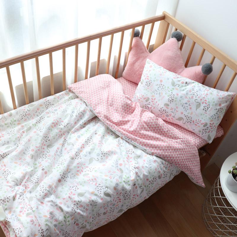 Baby Bedding Set For Newborns Soft Cotton Crib Bedding Set With Bumper For Girl Bed Linen For Kid Baby Nursery Decor Custom Made