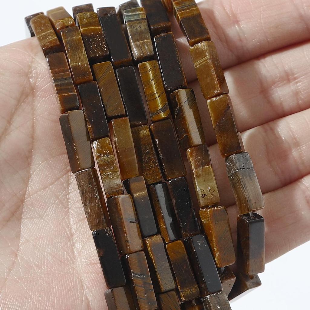 30 шт. Бусины из натурального камня, квадратные бусины-трубочки, агат, тигровый глаз, аметист, разделительные бусины для изготовления украшений, DIY браслет, ожерелье, серьги (40см)