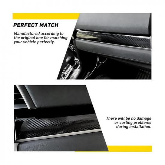 Carbon Fiber Black Interior Decoration Cover Trim For Honda Civic 2016 17- K