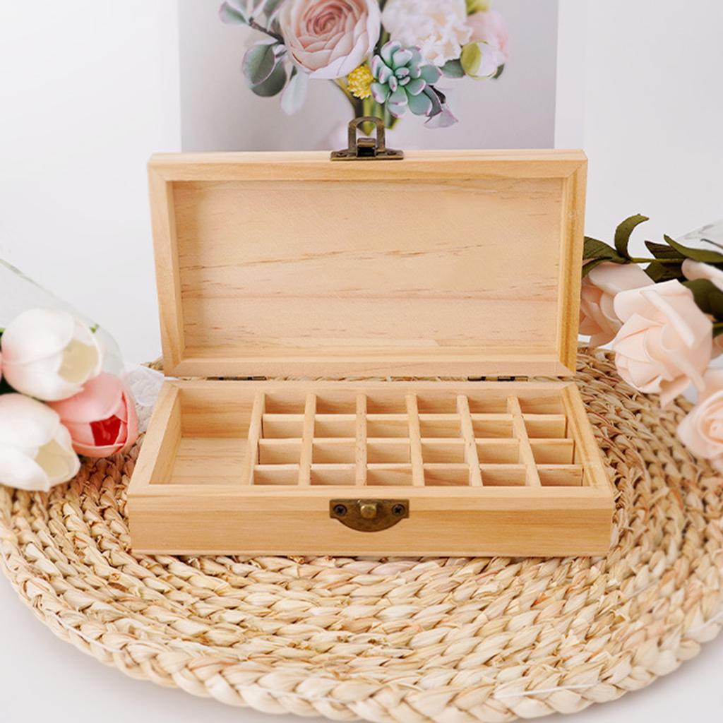 Compact Wood Essential Oils Organizers Multi Purpose Wood Storage Box Organizers For Essential Oils And Accessories
