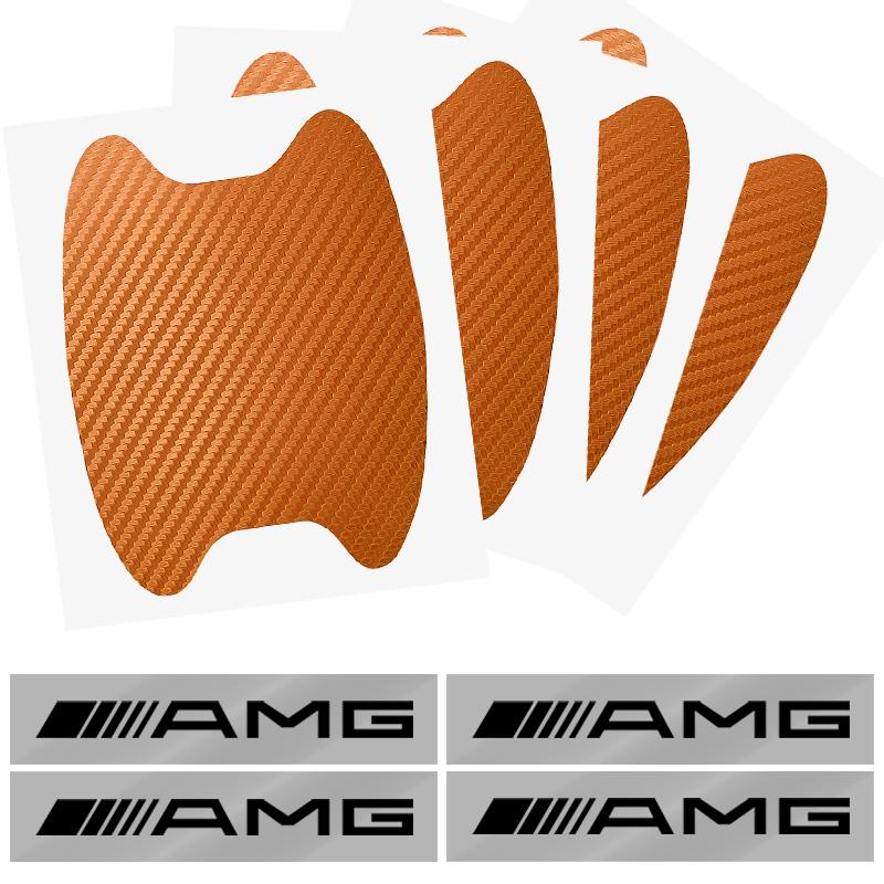 Наклейка на дверь автомобиля Углеродное волокно Царапины Защитная пленка для ручки автомобиля Для Mercedes Benz AMG GLE GLS GLC CLA GLB ML C500 C200 C300 W204 W206 W212 W203