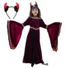 Witch Cosplay Girl Wizard Costume Kids Halloween Devil Costume Kids Little Devil Fancy Dress Cute Little Devil Horns Headband Set E0371 [monoii]