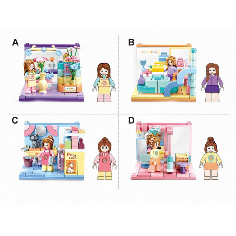 Hairdresser - Mini Room Blocks - Sluban - 104 Elements