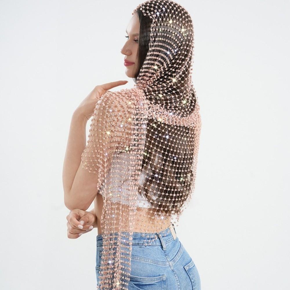 Hollow Out Scarf Sexy Headband Fashion Sparkling Diamond Shawl Women