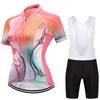 Breathable Summer Short Riding Bicycle Cycling Clothing Set Women Sport Jerseys Suits White Bib Pants Bicycle Clothes Race Bicycle Wear Tights