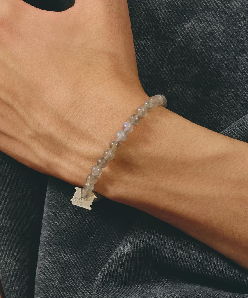 Серебряный зажим для хлеба Maz Браслет с бусиной из лунного камня