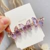Fashion Glass Multi Color Hairpin Elegant Women Decorations Butterfly Word Edge Clip Versatile Crystal Hair Clips for Girl